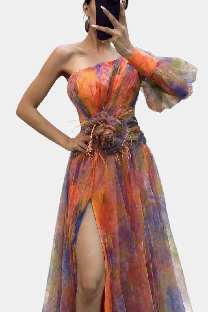 Amelie | One-Shoulder Asymmetric Maxi Dress