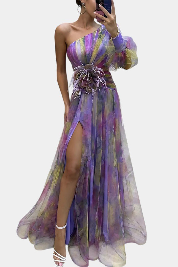 Amelie | One-Shoulder Asymmetric Maxi Dress