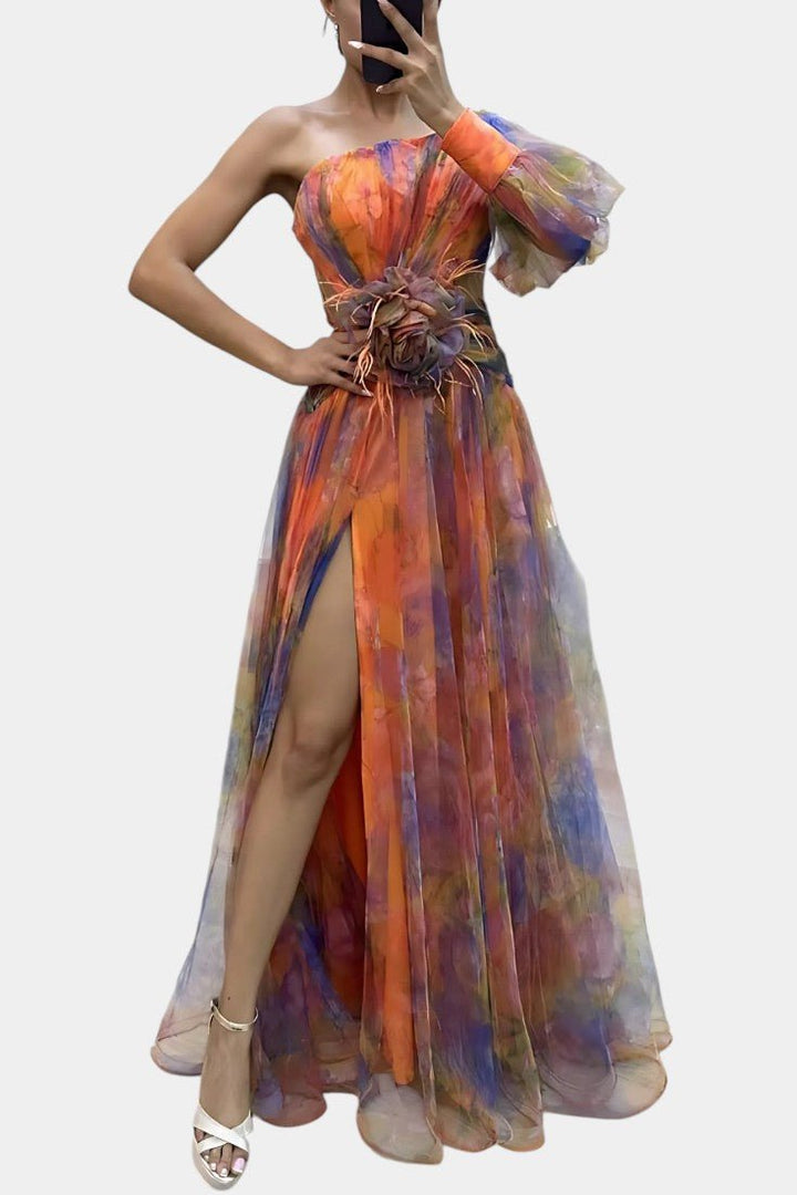 Amelie | One-Shoulder Asymmetric Maxi Dress