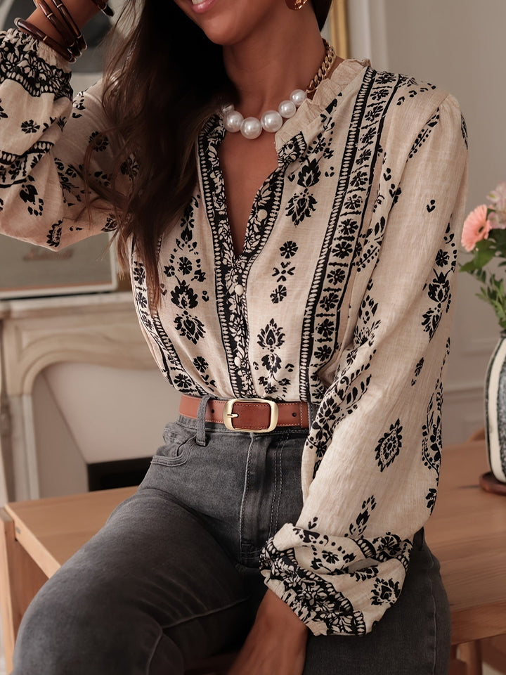 Chic Lantern Sleeve Blouse Top