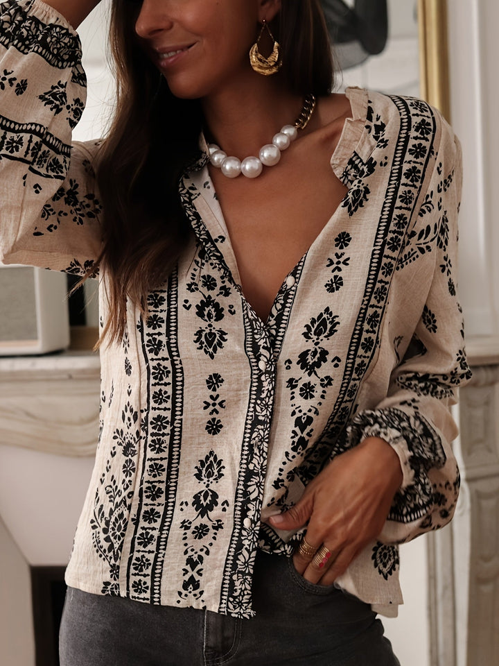 Chic Lantern Sleeve Blouse Top