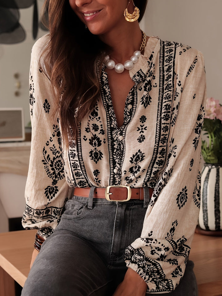 Chic Lantern Sleeve Blouse Top