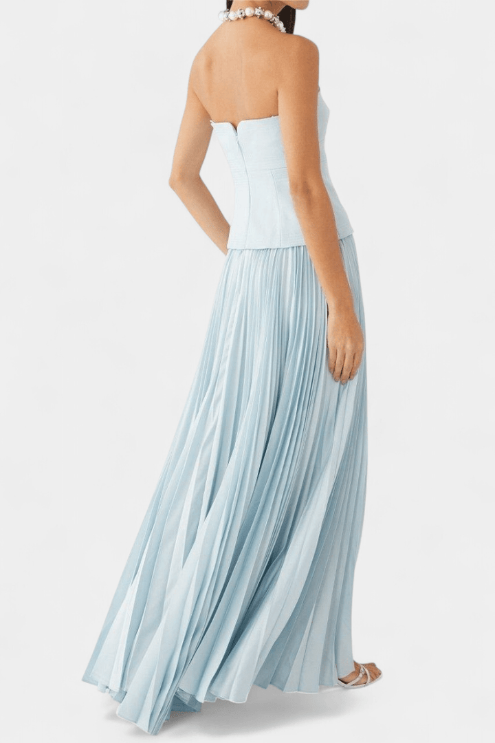 Clara | Off-Shoulder Pleated Maxi Dress