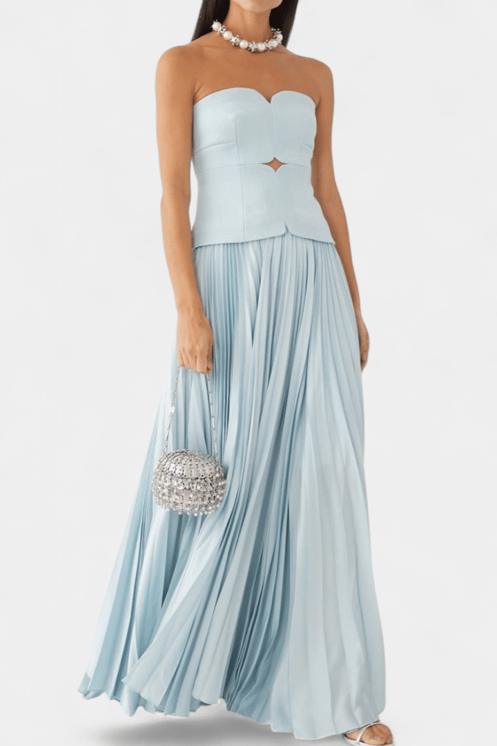 Clara | Off-Shoulder Pleated Maxi Dress