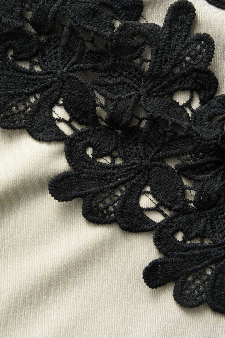 Diana | Asymmetric Lace Panel Midi Dress