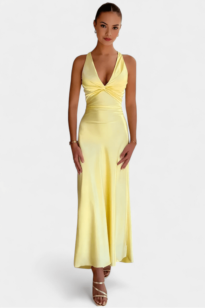 Dolores Sleeveless Twist-Waist Maxi Dress