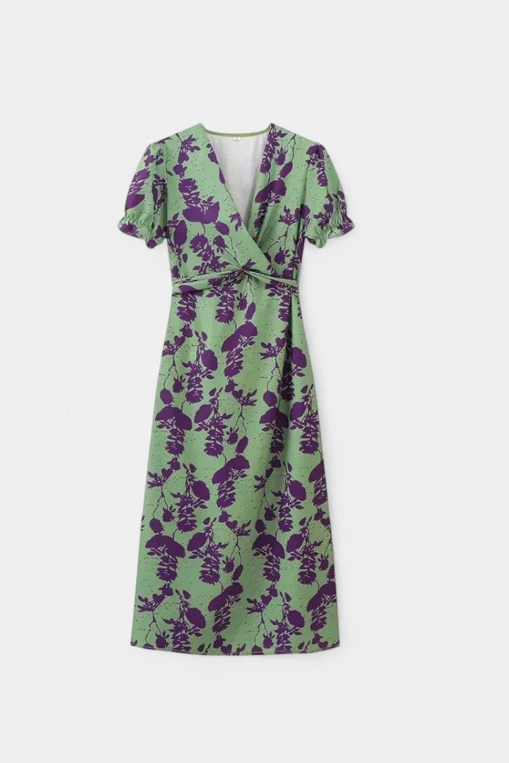 Elara | Knotted Floral Elegance Dress