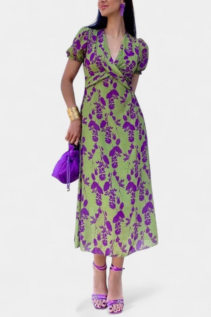 Elara | Knotted Floral Elegance Dress