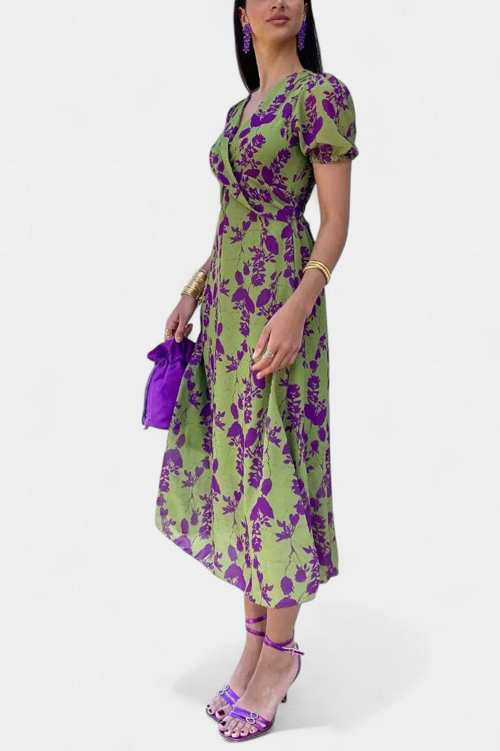 Elara | Knotted Floral Elegance Dress