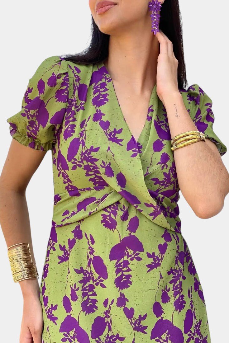 Elara | Knotted Floral Elegance Dress