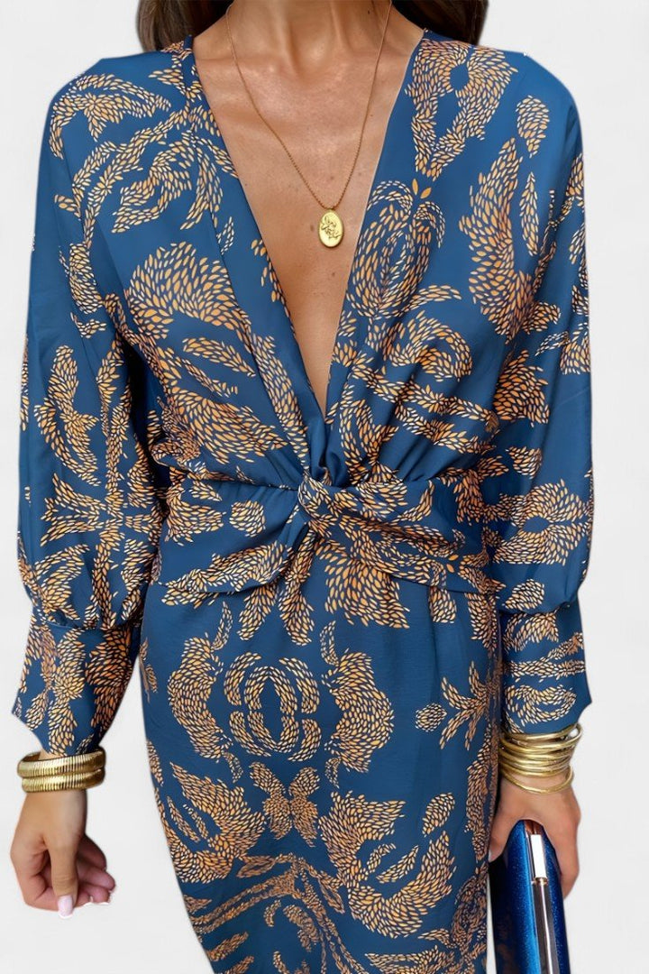 Elara | Knotted V-Neck Soft Dress