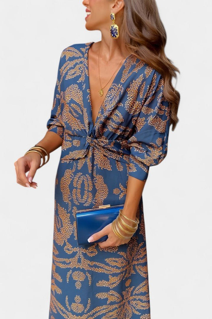 Elara | Knotted V-Neck Soft Dress