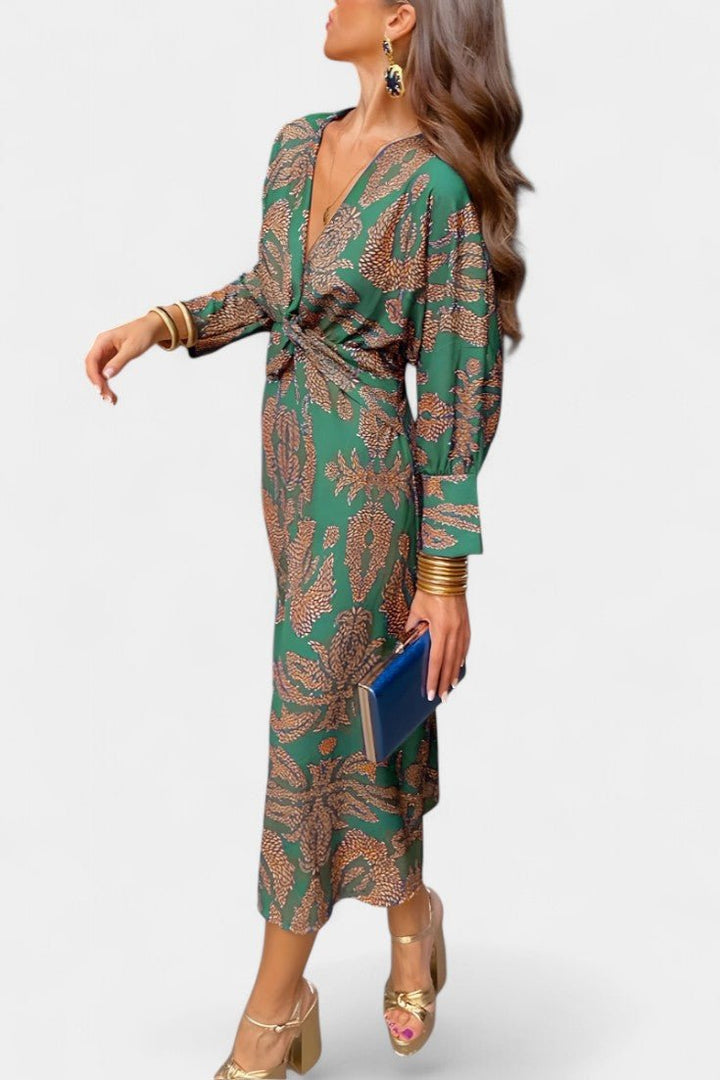 Elara | Knotted V-Neck Soft Dress