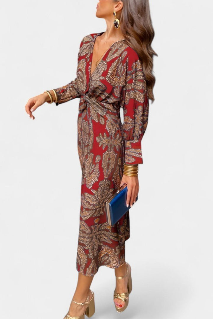 Elara | Knotted V-Neck Soft Dress