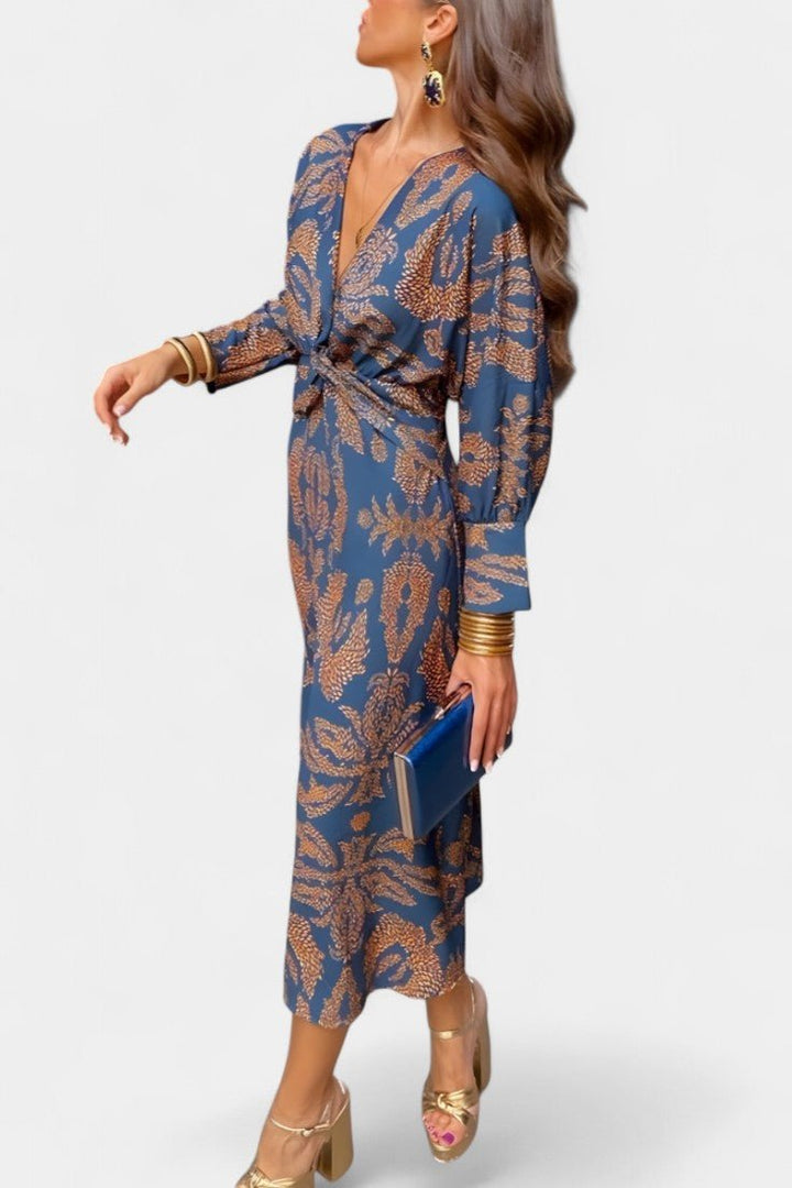 Elara | Knotted V-Neck Soft Dress