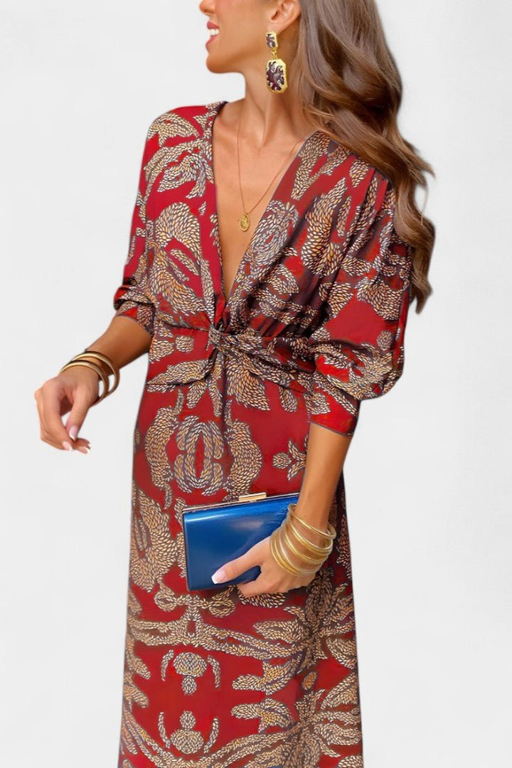 Elara | Knotted V-Neck Soft Dress