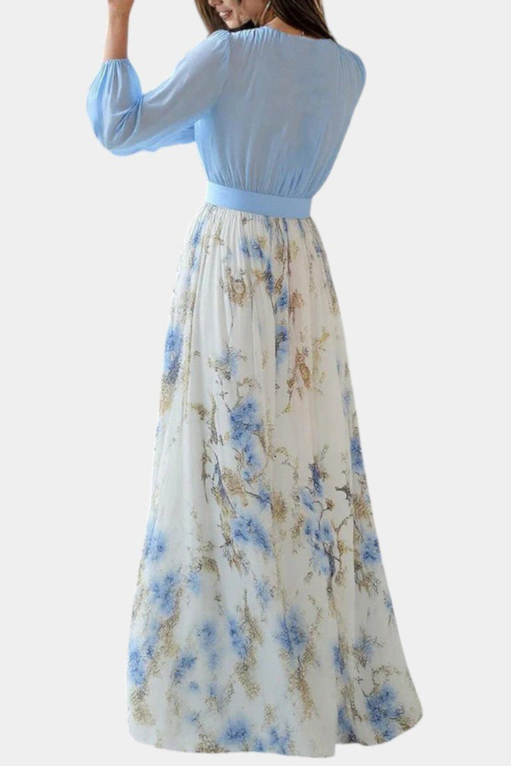 Eliane | Stunning Floral Print V-Neck Maxi Dress