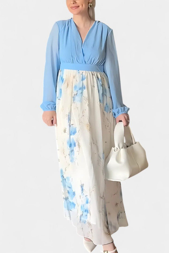 Eliane | Stunning Floral Print V-Neck Maxi Dress
