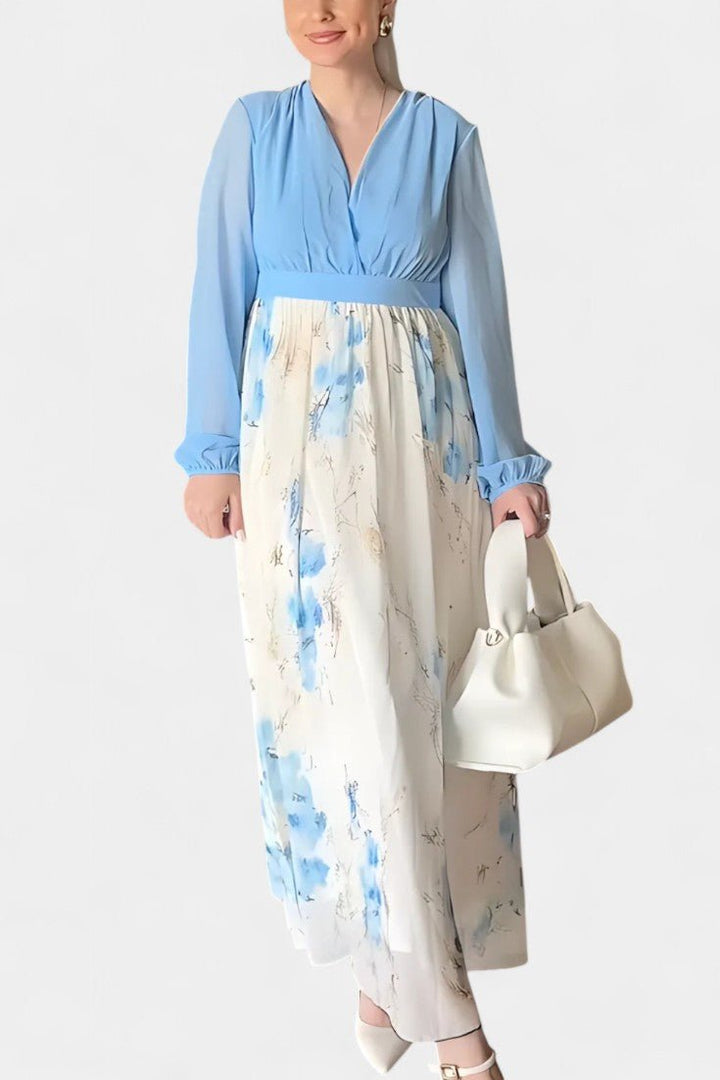 Eliane | Stunning Floral Print V-Neck Maxi Dress