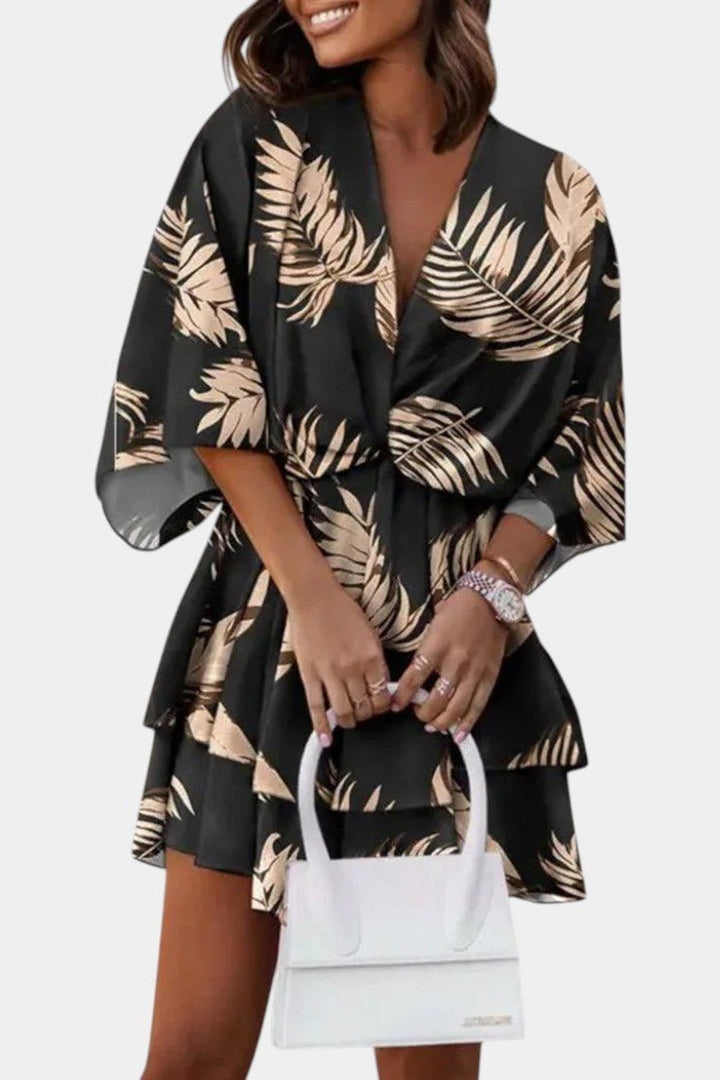 Eliza | Twist-Front Floral Wrap Mini Dress