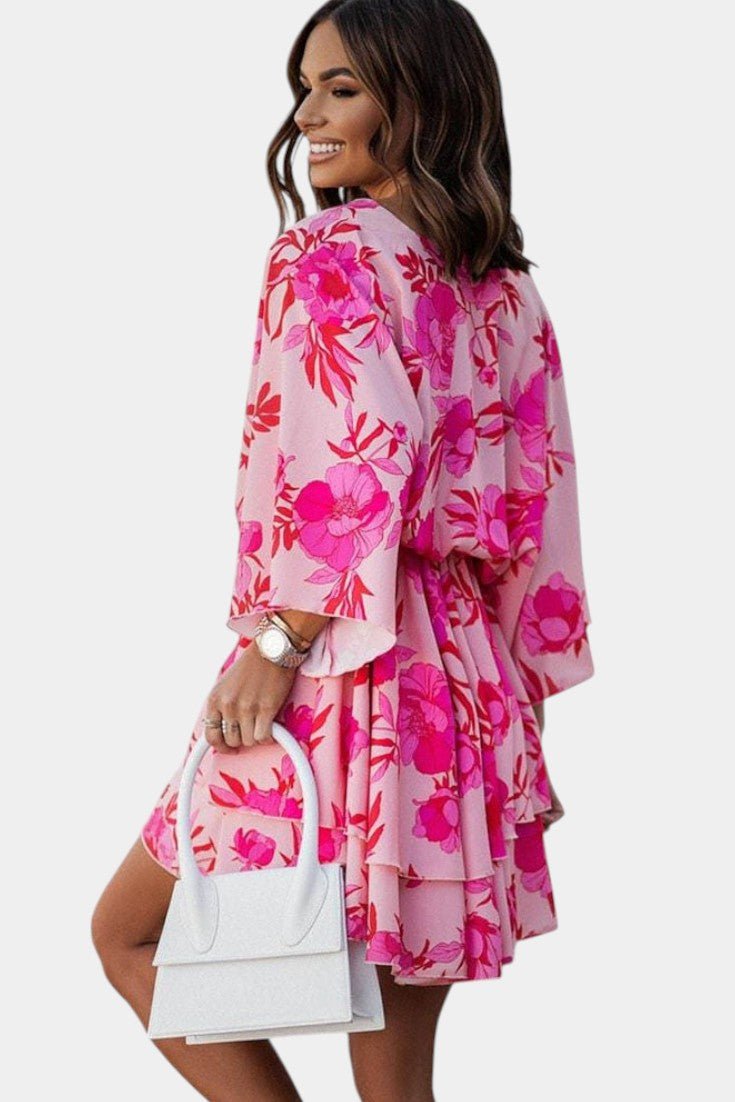 Eliza | Twist-Front Floral Wrap Mini Dress