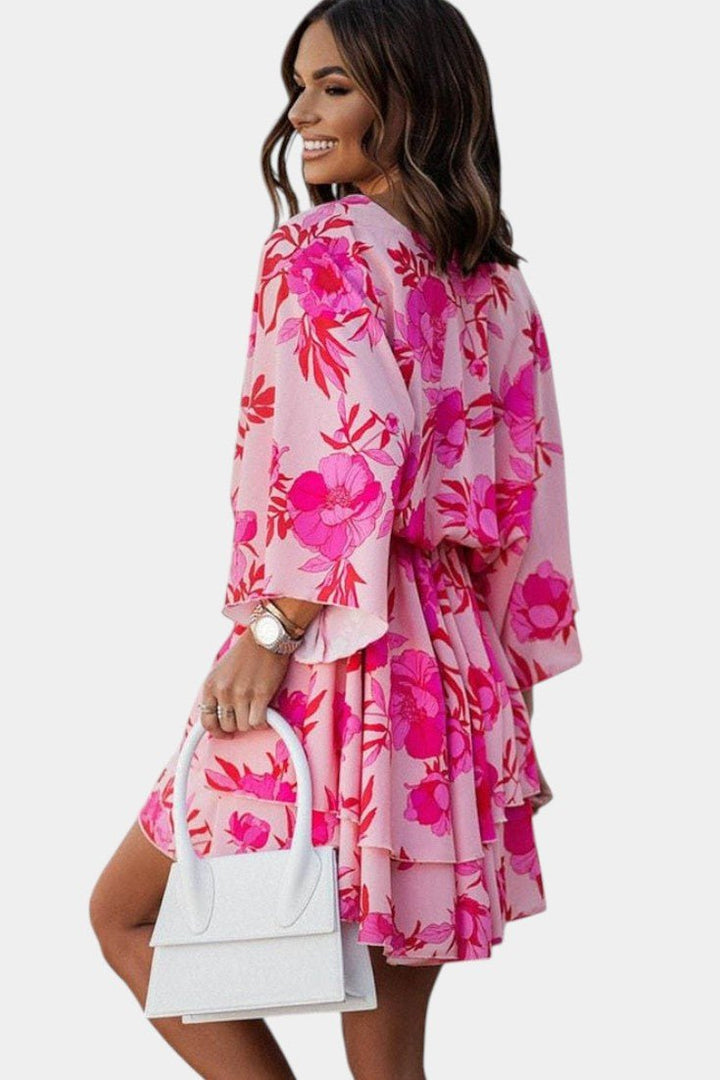 Eliza | Twist-Front Floral Wrap Mini Dress