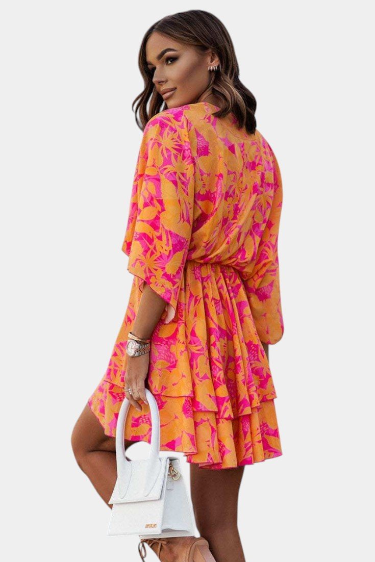 Eliza | Twist-Front Floral Wrap Mini Dress