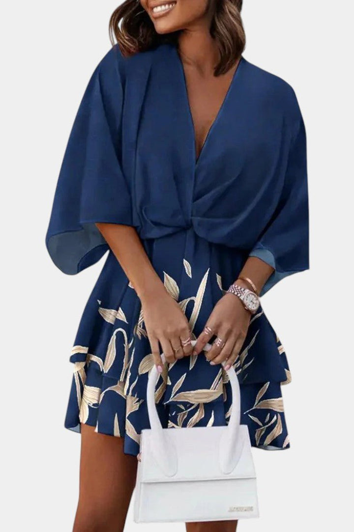 Eliza | Twist-Front Floral Wrap Mini Dress