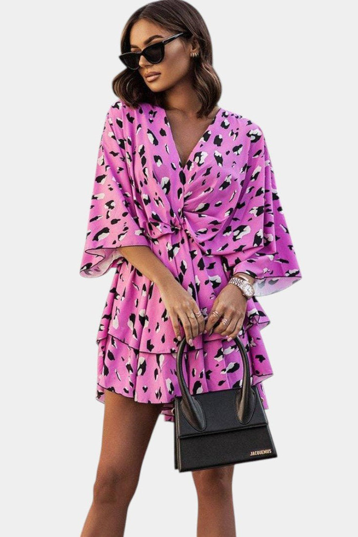 Eliza | Twist-Front Floral Wrap Mini Dress