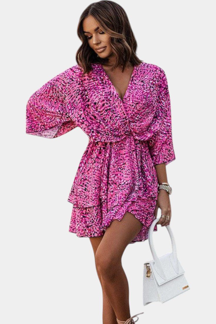 Eliza | Twist-Front Floral Wrap Mini Dress