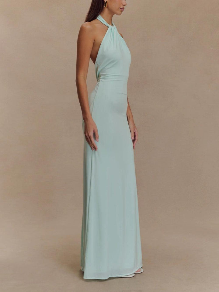 Elyna | Slinky Halter Maxi Dress