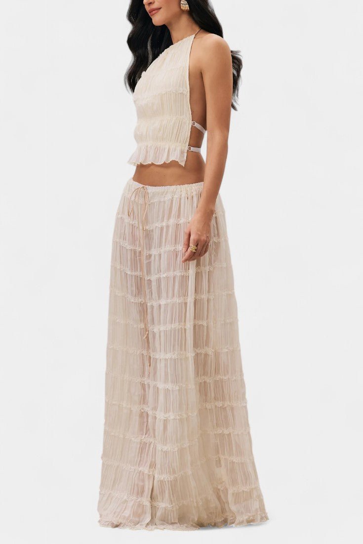 Eugenie | Pleated Top & Skirt Matching Set