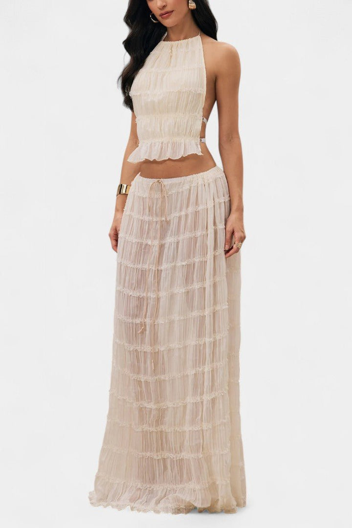 Eugenie | Pleated Top & Skirt Matching Set