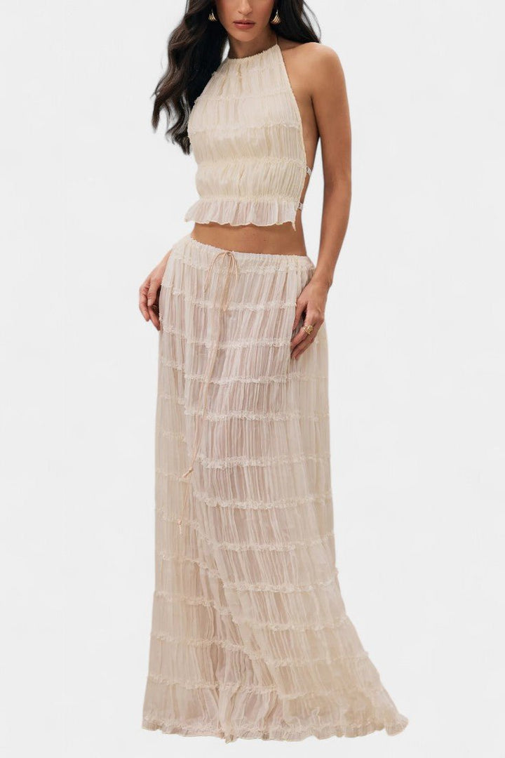 Eugenie | Pleated Top & Skirt Matching Set