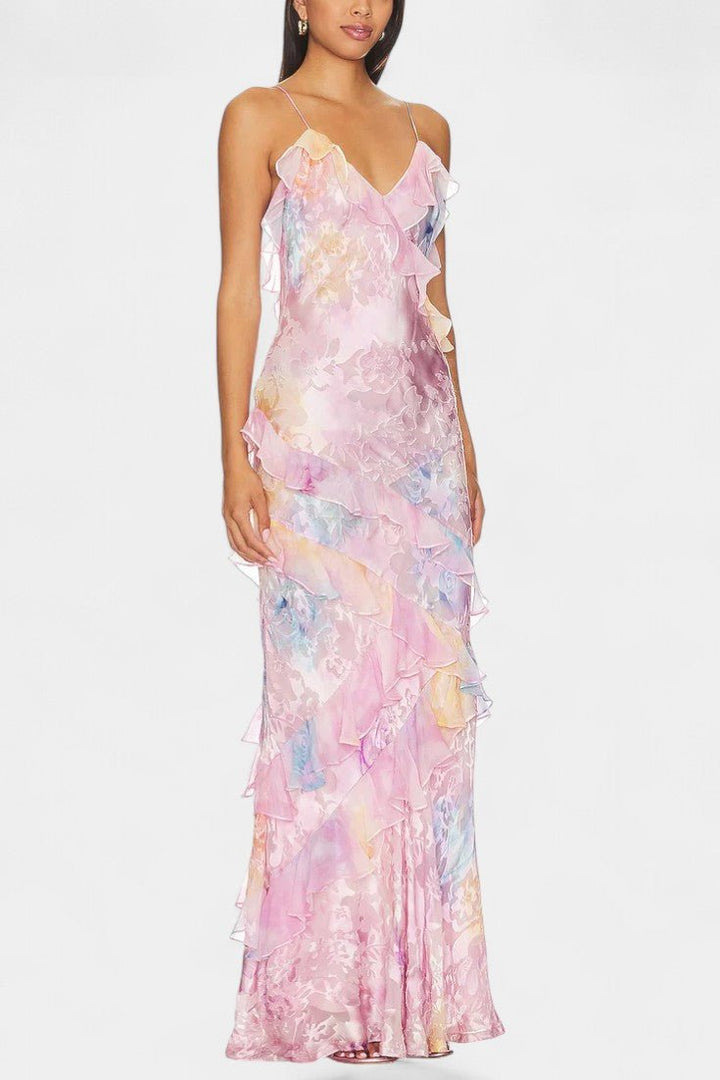 Fawn | Floral Ruffle Maxi Dress