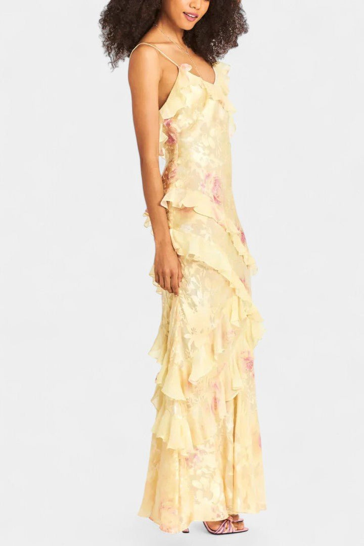 Fawn | Floral Ruffle Maxi Dress