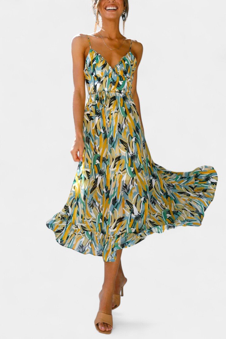 Fiona | Vibrant Print Midi Dress