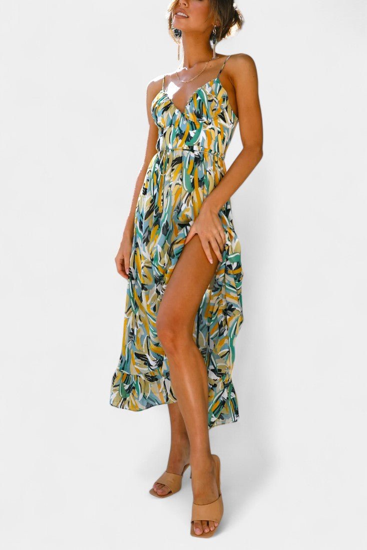 Fiona | Vibrant Print Midi Dress