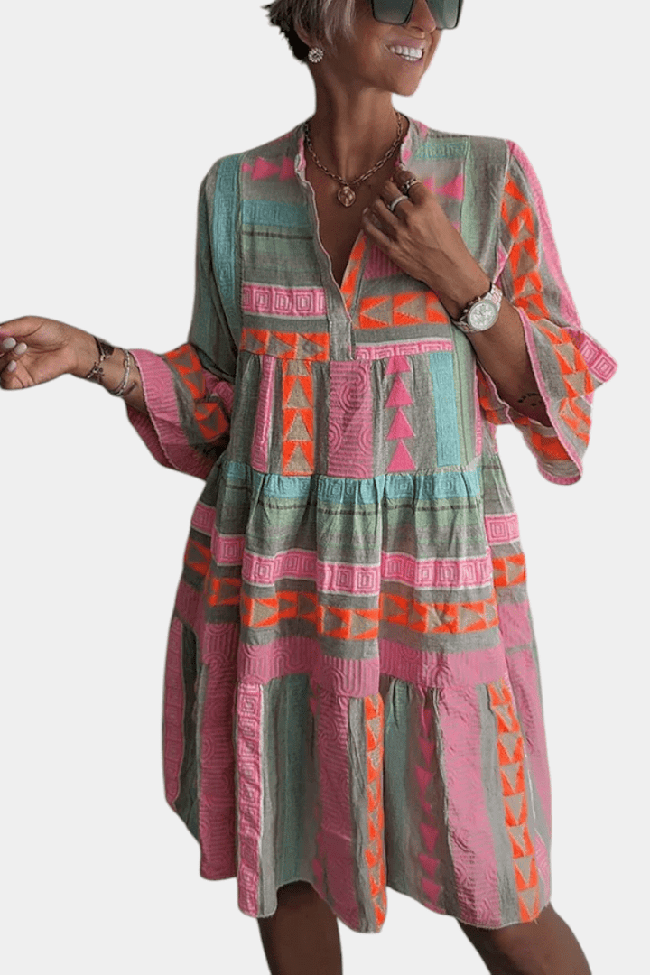 Gina | Embroidered Boho Mini Dress