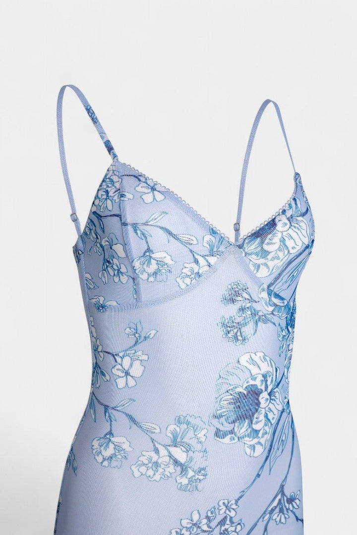 Iris | Floral Blue Lace Dress