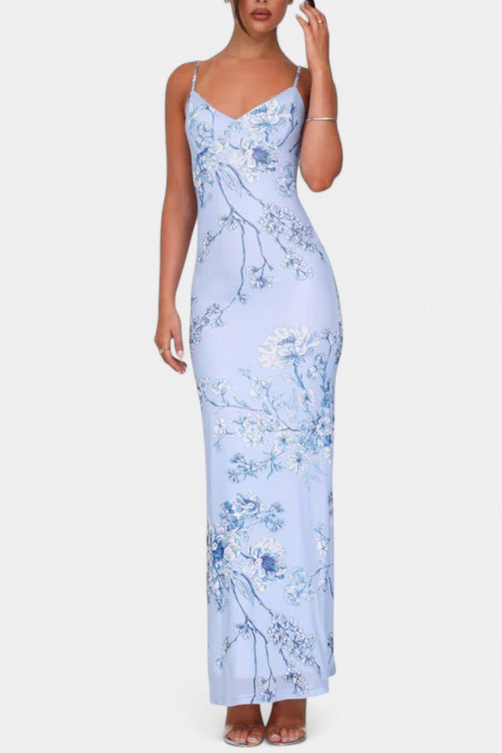 Iris | Floral Blue Lace Dress
