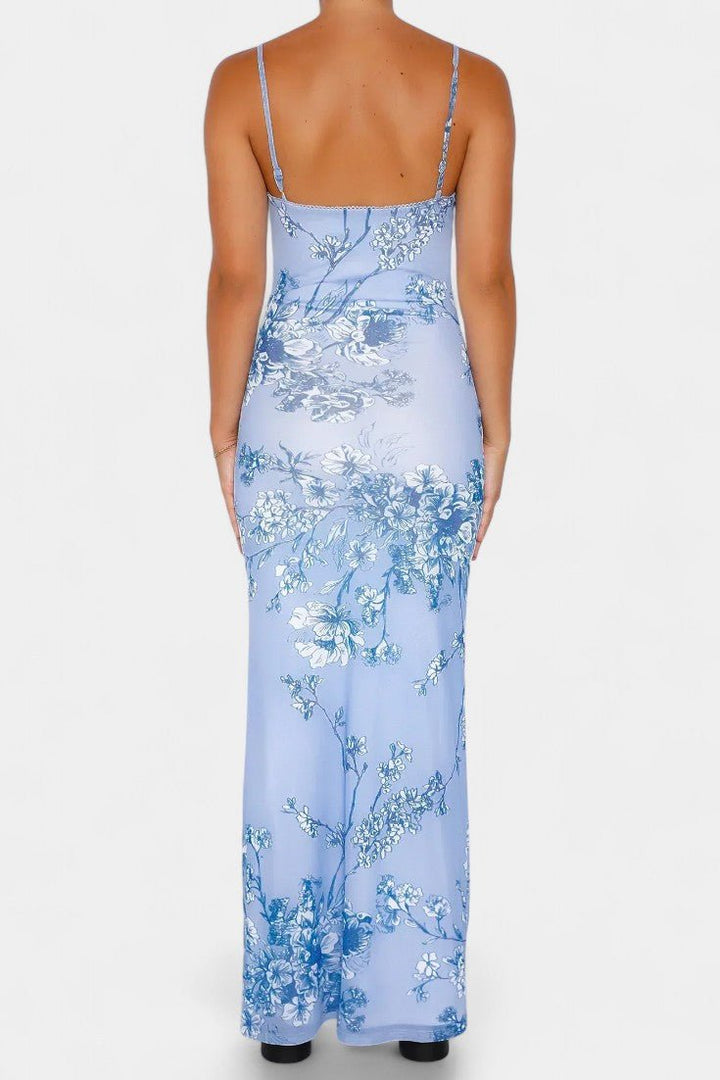 Iris | Floral Blue Lace Dress