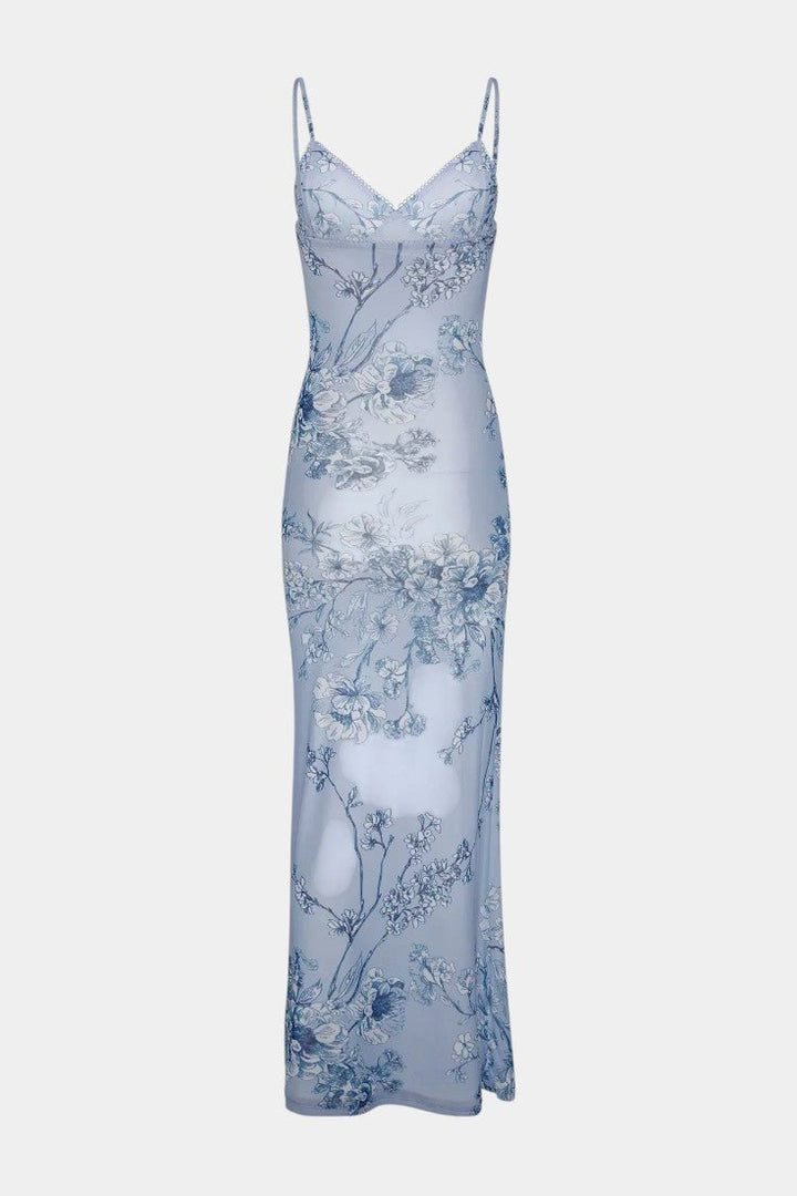 Iris | Floral Blue Lace Dress