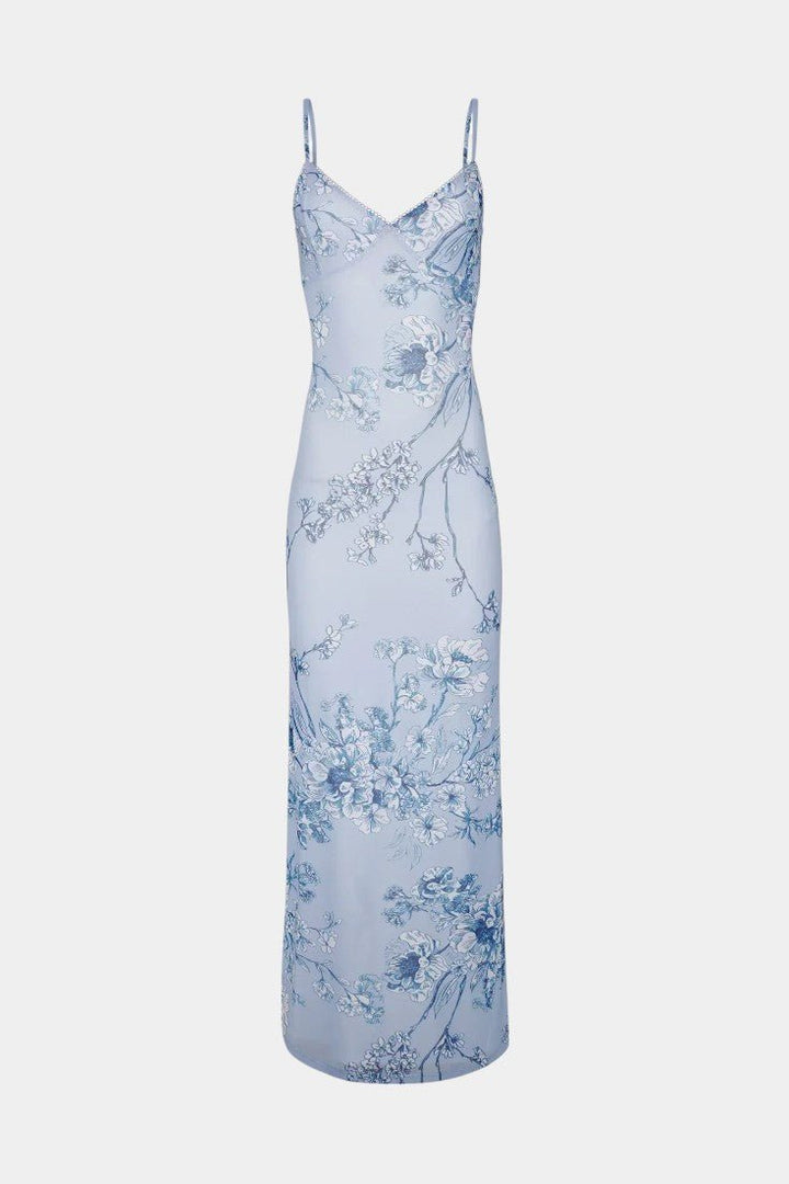Iris | Floral Blue Lace Dress