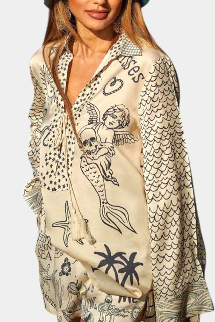 Jayla | Printed Shirt and Shorts Set