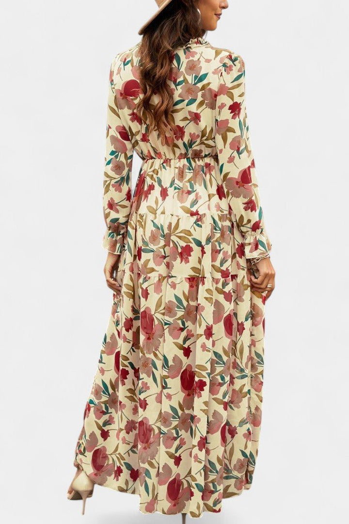 Keti | Long-Sleeve Floral Maxi Dress