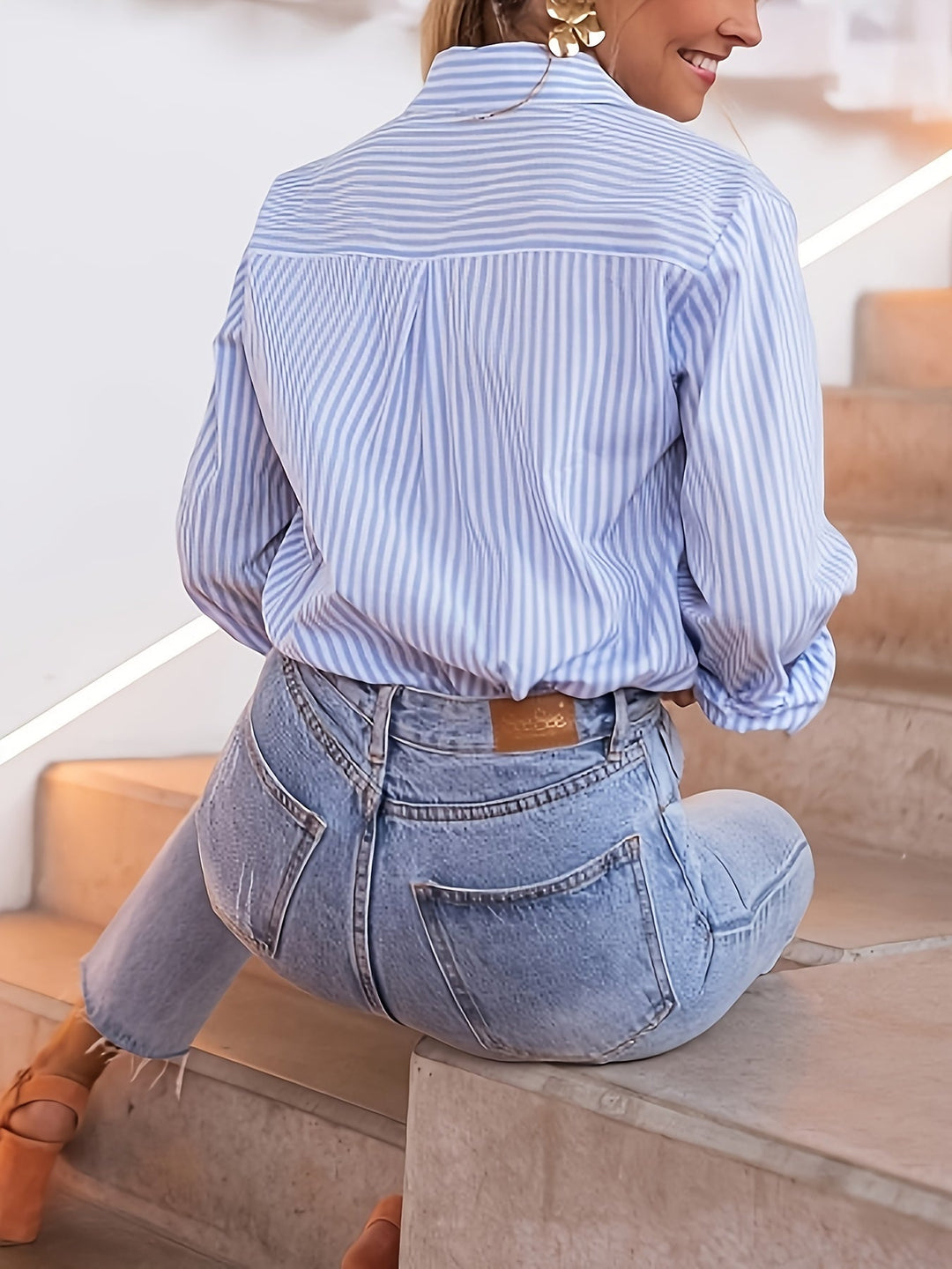 Lena | Classic Striped Button Shirt