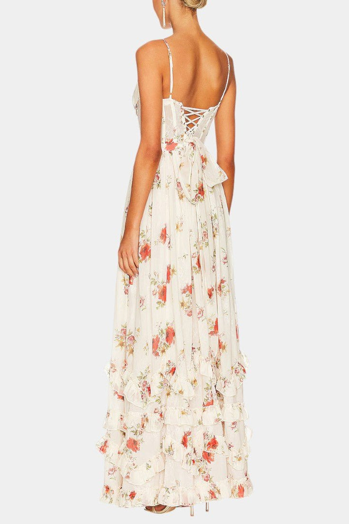 Luna | Floral Corset Maxi Dress