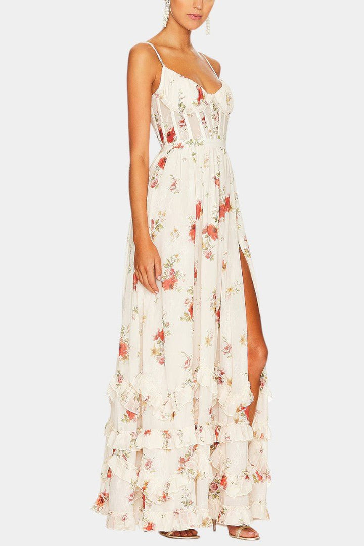 Luna | Floral Corset Maxi Dress
