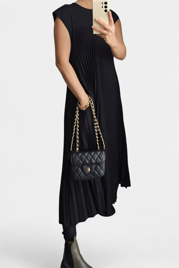 Manuela | Sleeveless Pleated High-Waist Dress